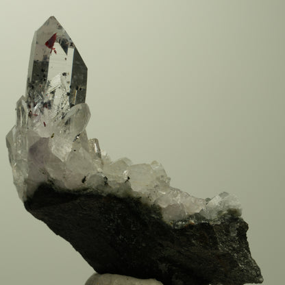 Harlekin Lemurian Skelett Phantom Amethyst auf Matrix Streep Mine, Namibia 54*28*10mm #15212
