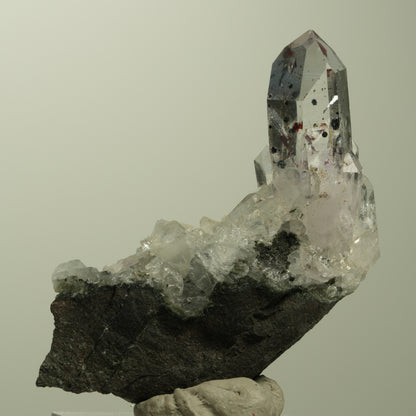Harlekin Lemurian Skelett Phantom Amethyst auf Matrix Streep Mine, Namibia 54*28*10mm #15212