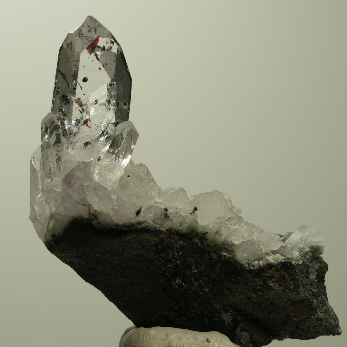 Harlekin Lemurian Skelett Phantom Amethyst auf Matrix Streep Mine, Namibia 54*28*10mm #15212