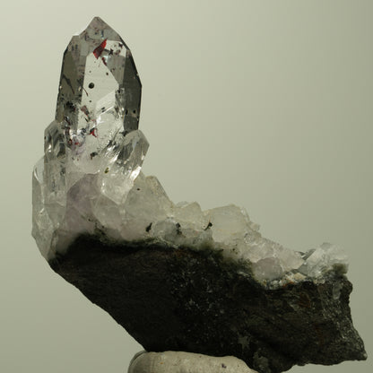 Harlekin Lemurian Skelett Phantom Amethyst auf Matrix Streep Mine, Namibia 54*28*10mm #15212