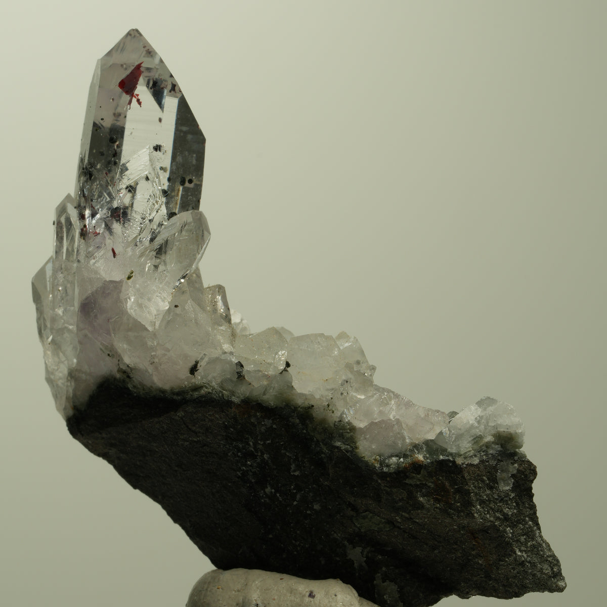 Harlekin Lemurian Skelett Phantom Amethyst auf Matrix Streep Mine, Namibia 54*28*10mm #15212
