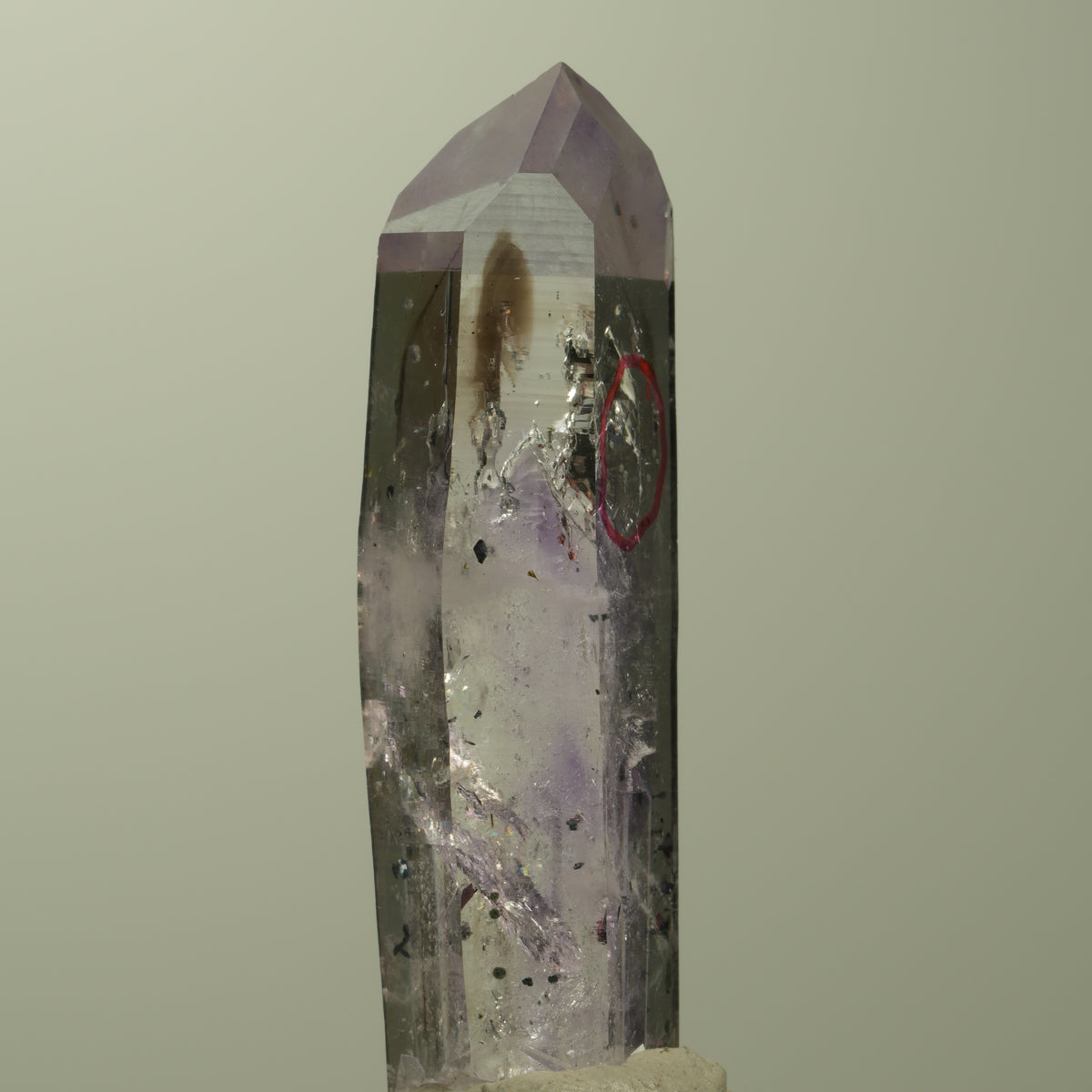 Enhydro Harlekin Skelett Phantom Amethyst Analcim, 1x Blase Streep Mine Namibia 43*12*11mm #15213