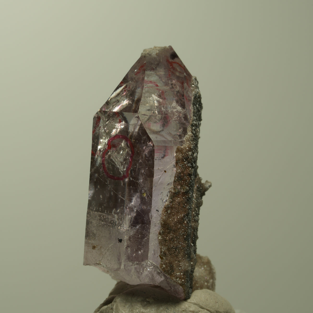Enhydro Harlekin Skelett Phantom Amethyst Analcim, 3x Blase Streep Mine Namibia 38*20*17mm #15214