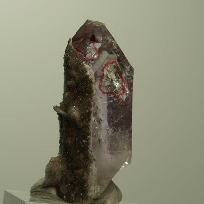 Enhydro Harlekin Skelett Phantom Amethyst Analcim, 3x Blase Streep Mine Namibia 38*20*17mm #15214