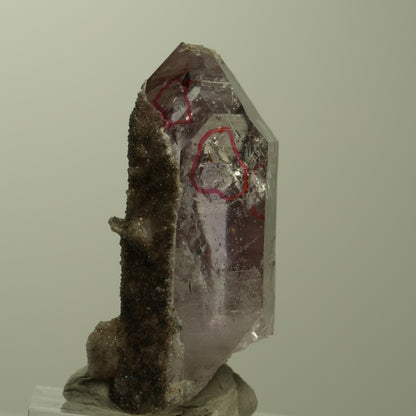 Enhydro Harlekin Skelett Phantom Amethyst Analcim, 3x Blase Streep Mine Namibia 38*20*17mm #15214