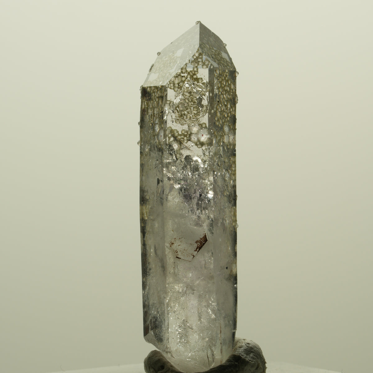 Seltene Skelett Phantom Amethyst mit Analcim Streep Mine, Namibia 45*13*11mm #15215