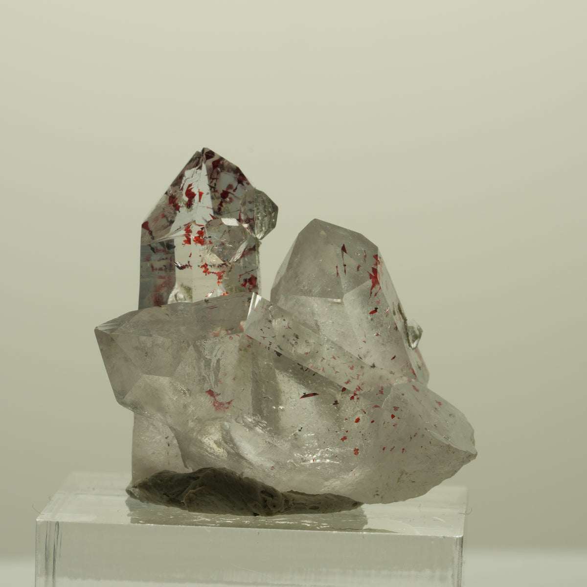 Harlekin Lemurian Rauchquarz mit Analcim Streep Mine, Namibia 30*25*18mm #15216