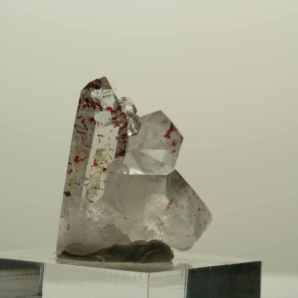 Harlekin Lemurian Rauchquarz mit Analcim Streep Mine, Namibia 30*25*18mm #15216