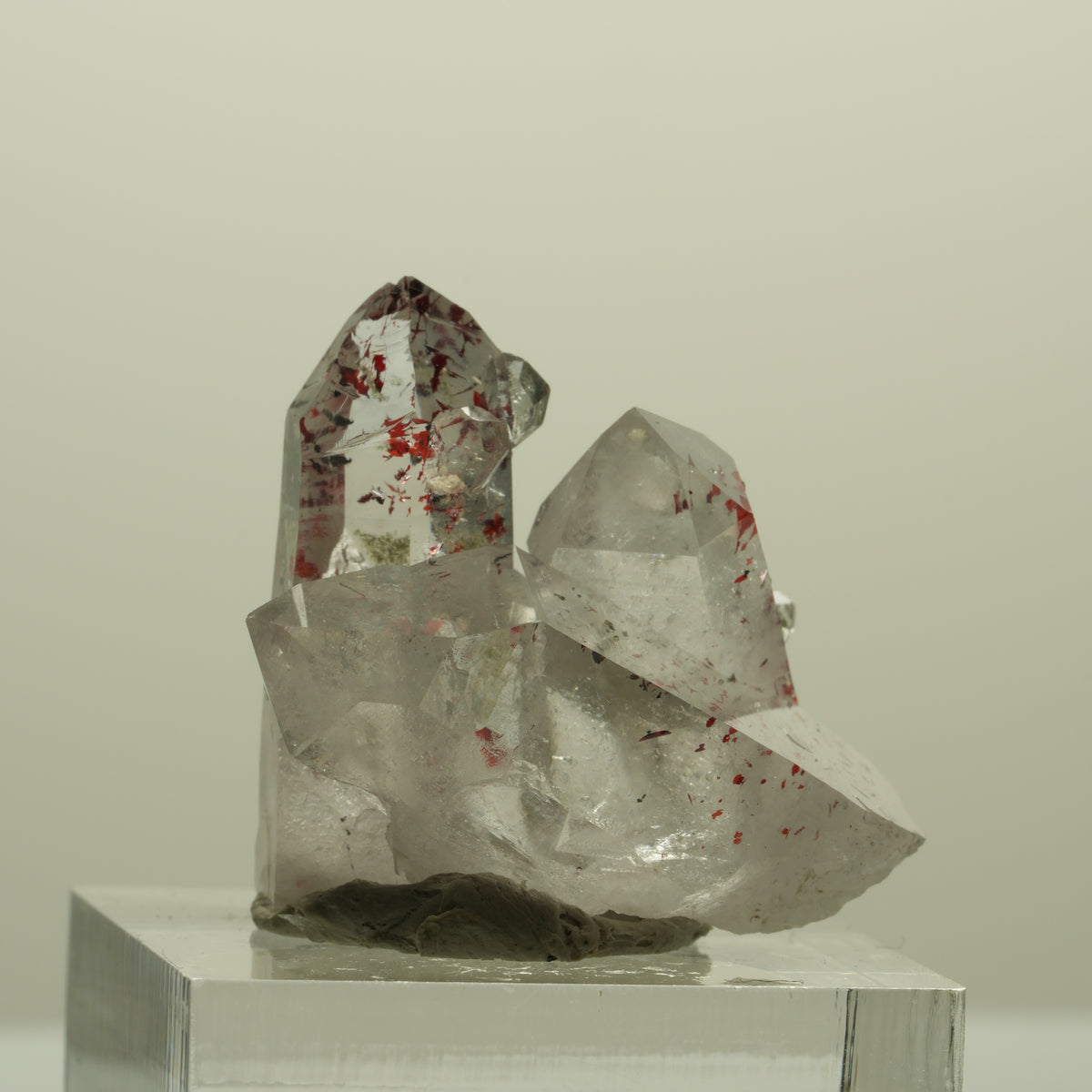 Harlekin Lemurian Rauchquarz mit Analcim Streep Mine, Namibia 30*25*18mm #15216