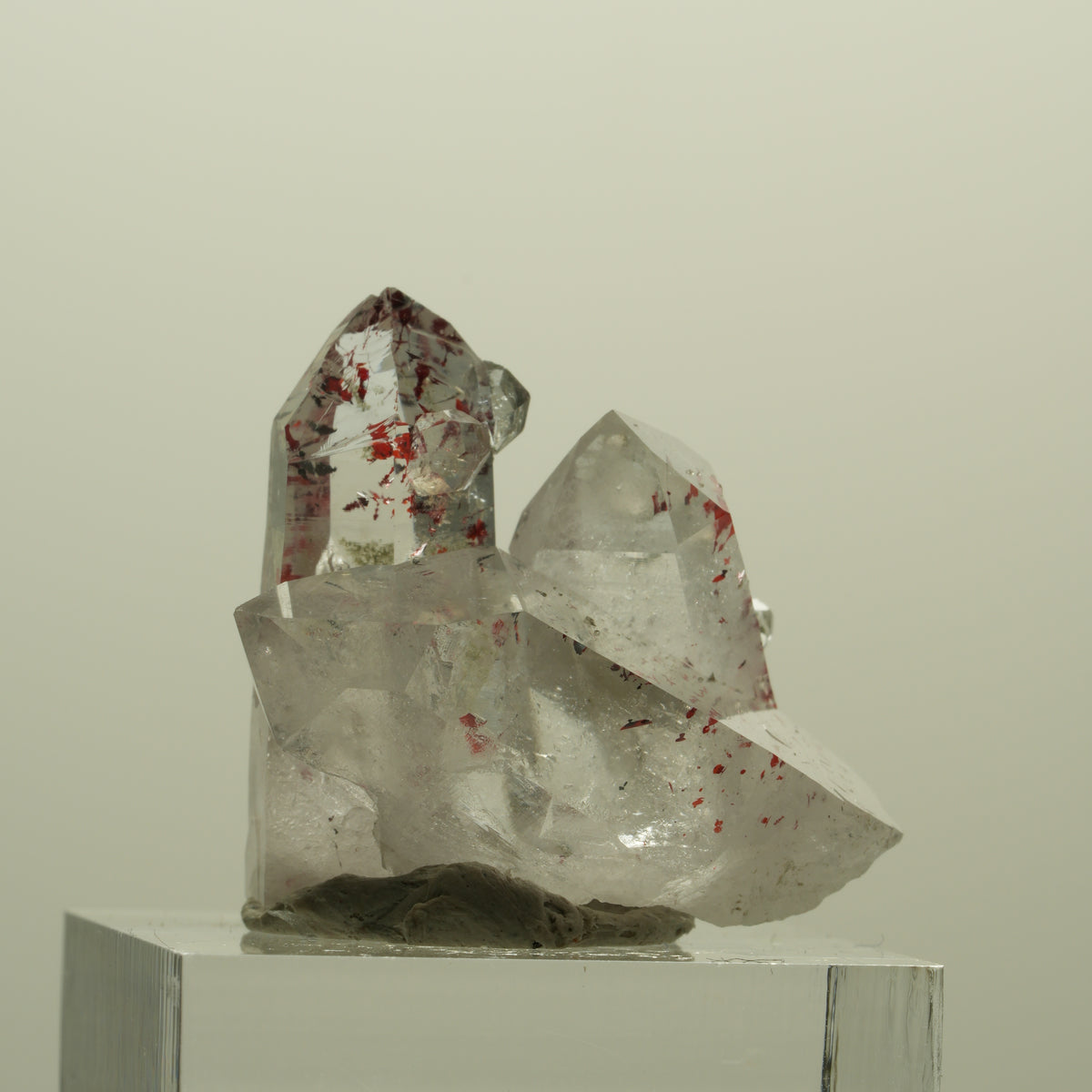 Harlekin Lemurian Rauchquarz mit Analcim Streep Mine, Namibia 30*25*18mm #15216
