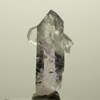 Harlekin Lemurian Phantom Amethyst mit Prehnit, Epidot Streep Mine, Namibia 41*21*15mm #15217