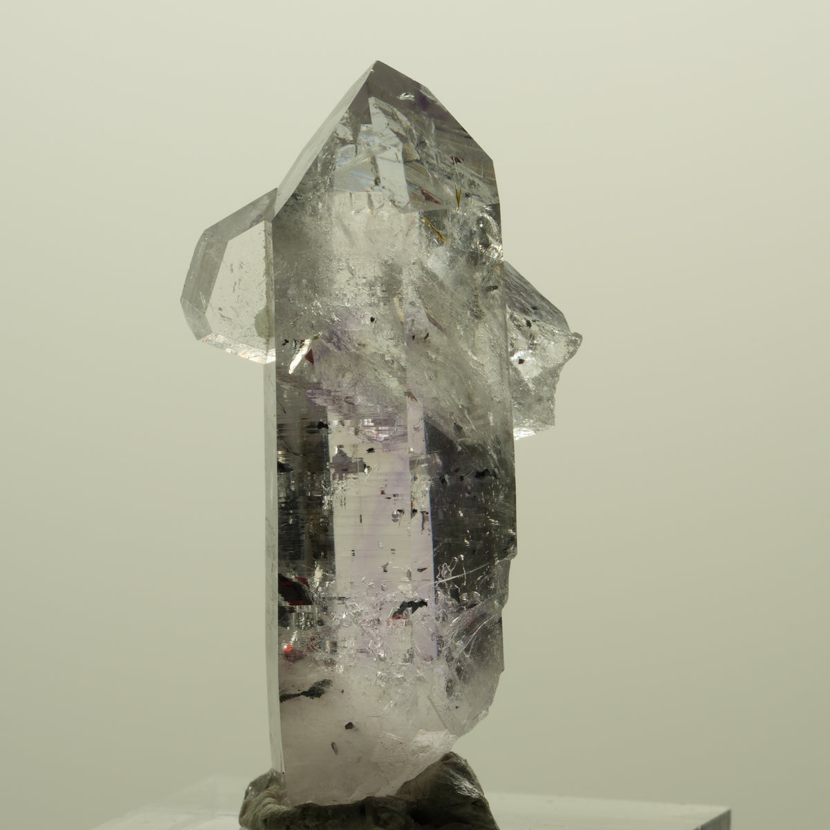 Harlekin Lemurian Phantom Amethyst mit Prehnit, Epidot Streep Mine, Namibia 41*21*15mm #15217