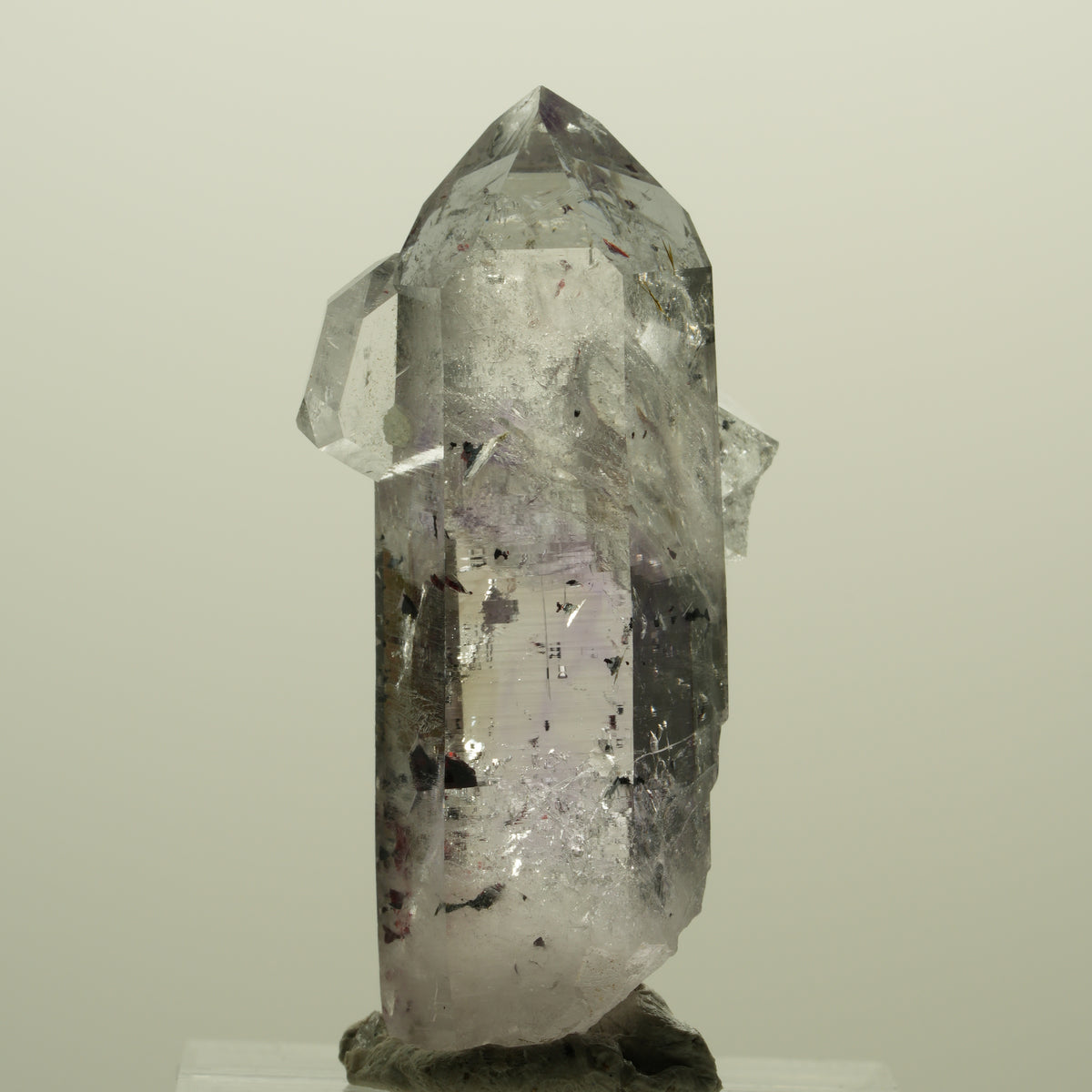 Harlekin Lemurian Phantom Amethyst mit Prehnit, Epidot Streep Mine, Namibia 41*21*15mm #15217