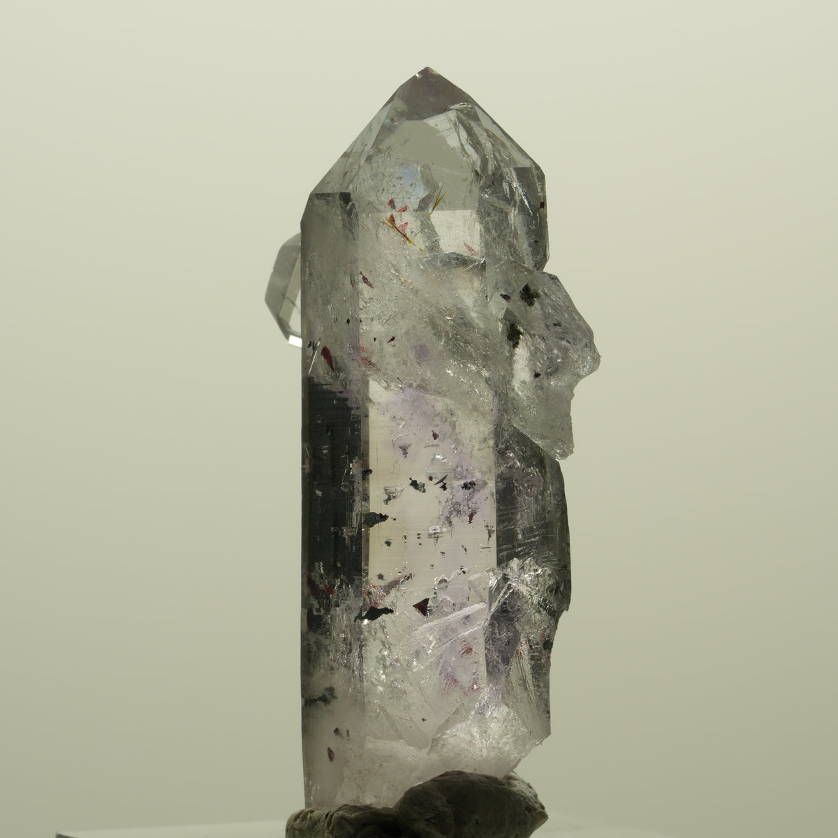 Harlekin Lemurian Phantom Amethyst mit Prehnit, Epidot Streep Mine, Namibia 41*21*15mm #15217