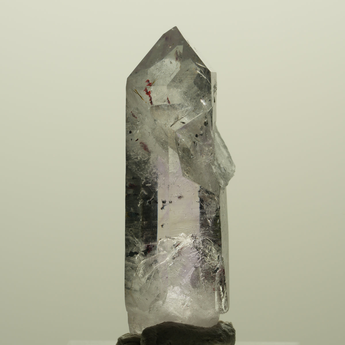 Harlekin Lemurian Phantom Amethyst mit Prehnit, Epidot Streep Mine, Namibia 41*21*15mm #15217