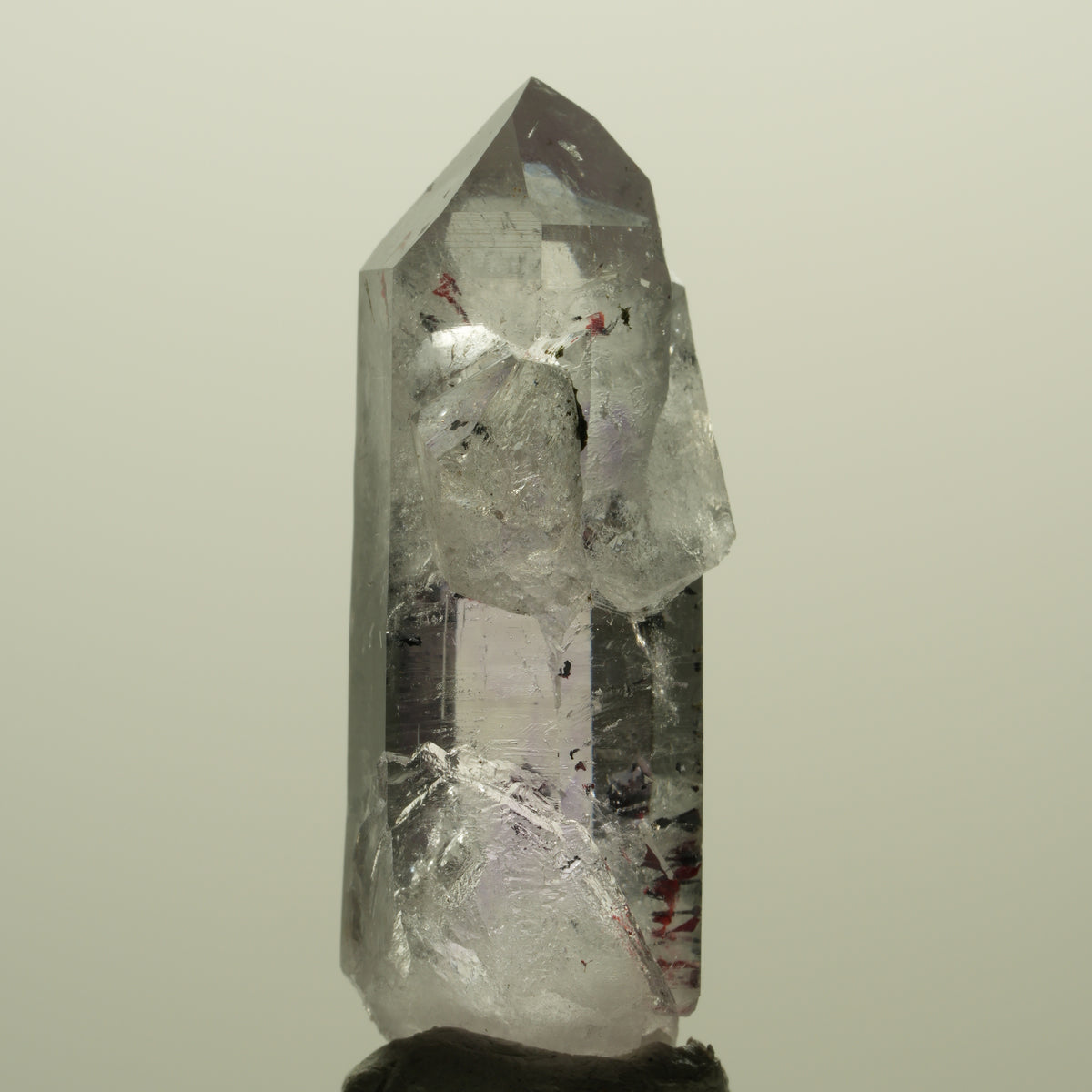Harlekin Lemurian Phantom Amethyst mit Prehnit, Epidot Streep Mine, Namibia 41*21*15mm #15217