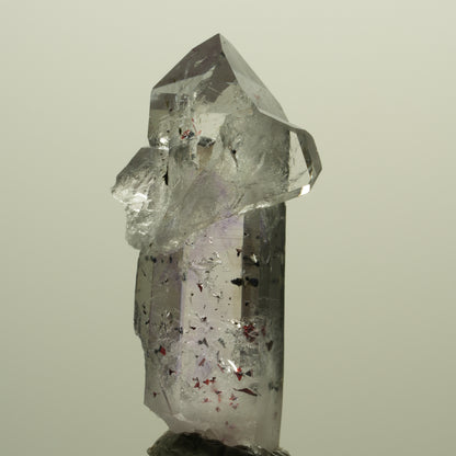 Harlekin Lemurian Phantom Amethyst mit Prehnit, Epidot Streep Mine, Namibia 41*21*15mm #15217