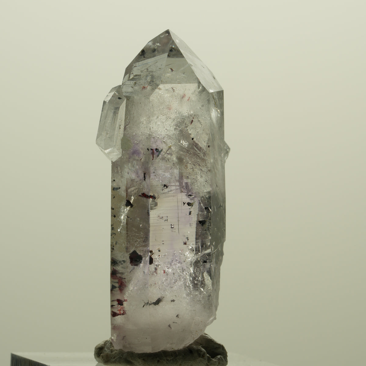 Harlekin Lemurian Phantom Amethyst mit Prehnit, Epidot Streep Mine, Namibia 41*21*15mm #15217