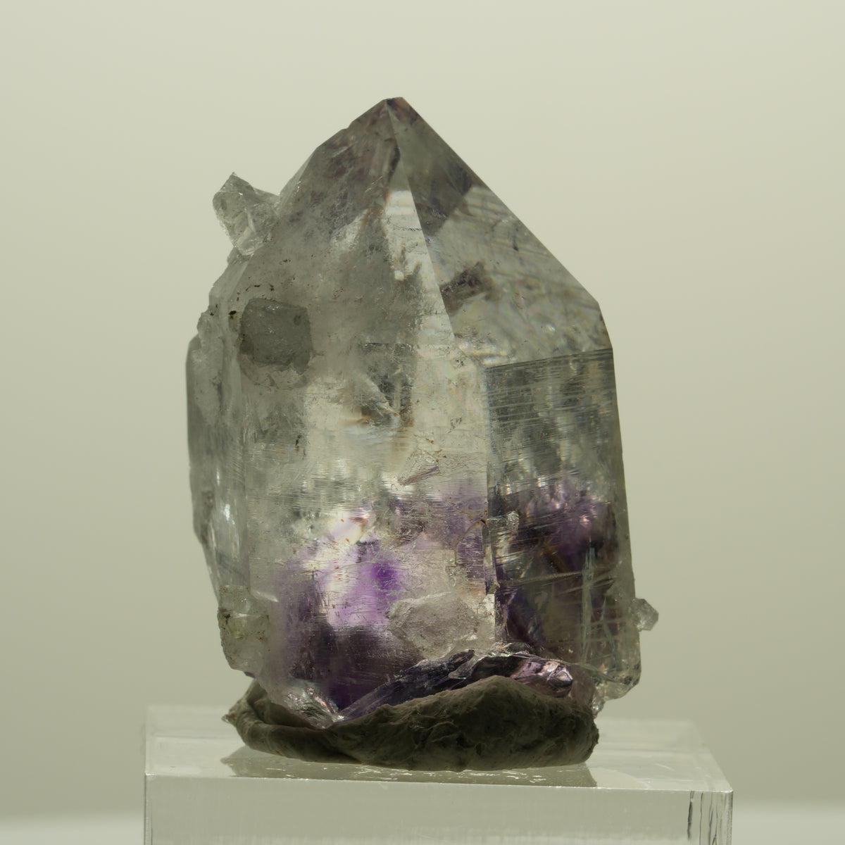 Lemurian Skelett Phantom Amethyst mit Analcim, Prehnit Streep Mine, Namibia 34*23*25mm #15219