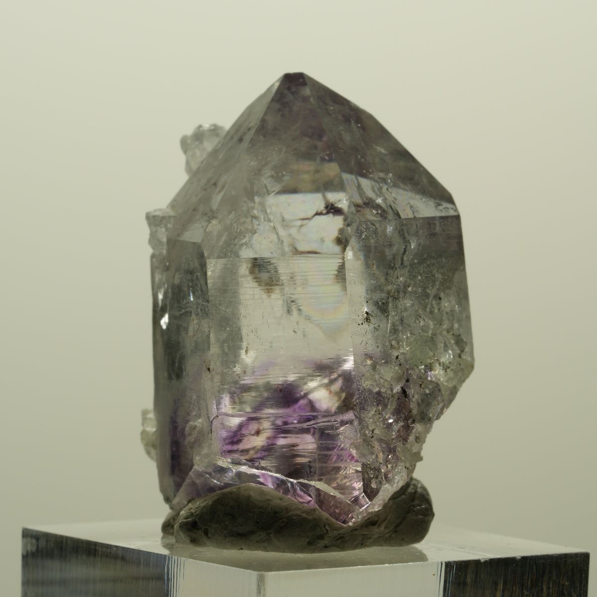 Lemurian Skelett Phantom Amethyst mit Analcim, Prehnit Streep Mine, Namibia 34*23*25mm #15219