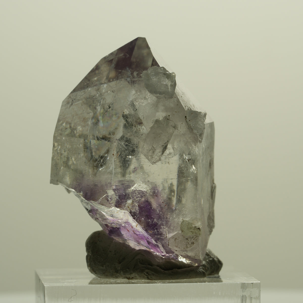 Lemurian Skelett Phantom Amethyst mit Analcim, Prehnit Streep Mine, Namibia 34*23*25mm #15219