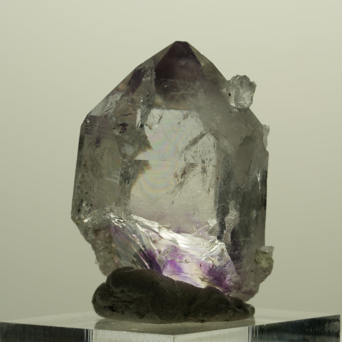Lemurian Skelett Phantom Amethyst mit Analcim, Prehnit Streep Mine, Namibia 34*23*25mm #15219
