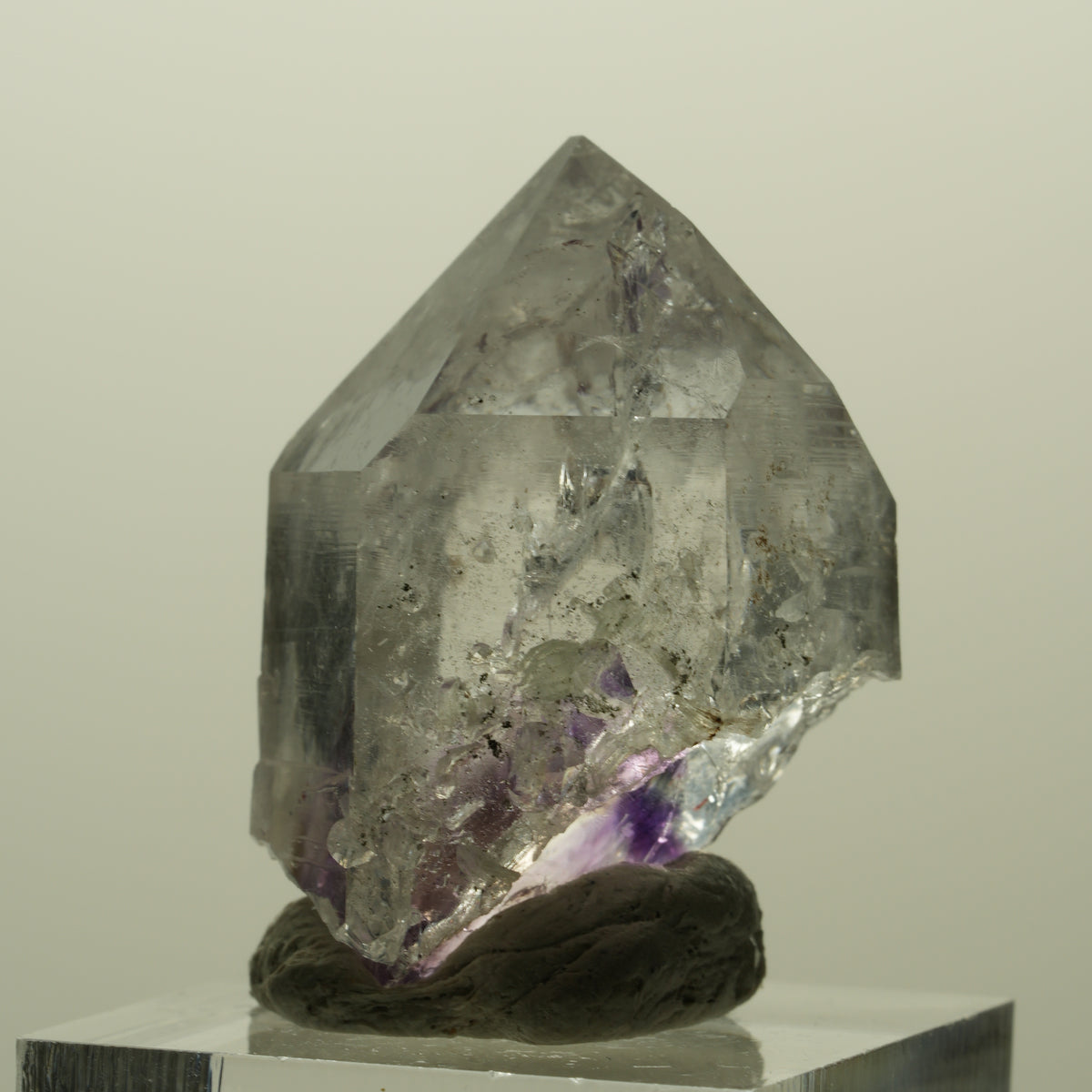 Lemurian Skelett Phantom Amethyst mit Analcim, Prehnit Streep Mine, Namibia 34*23*25mm #15219
