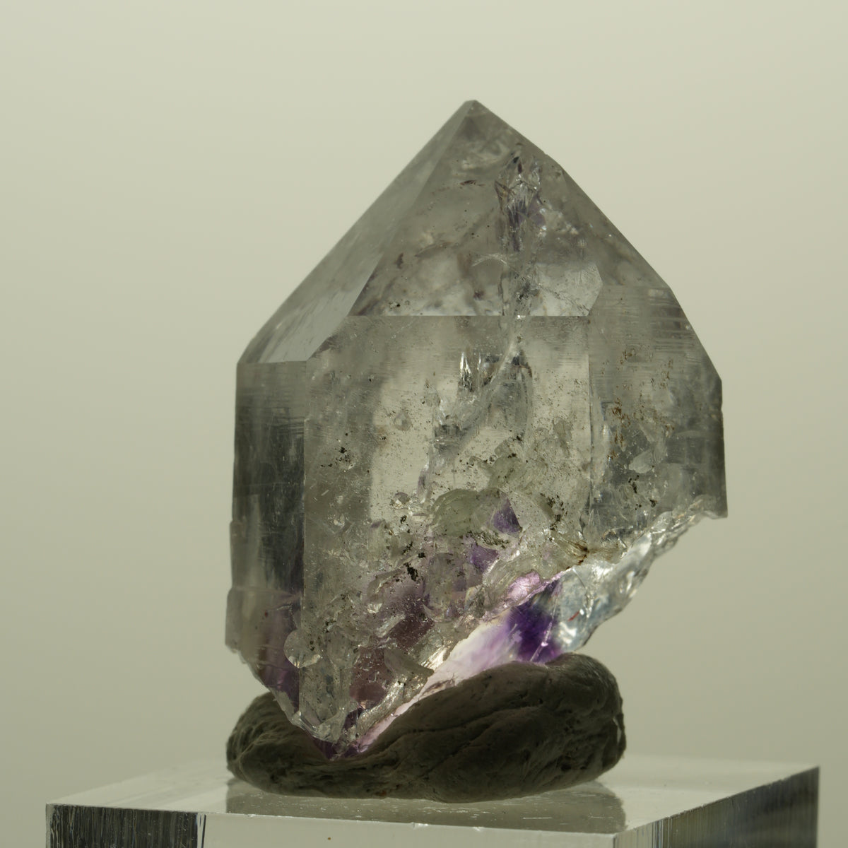 Lemurian Skelett Phantom Amethyst mit Analcim, Prehnit Streep Mine, Namibia 34*23*25mm #15219