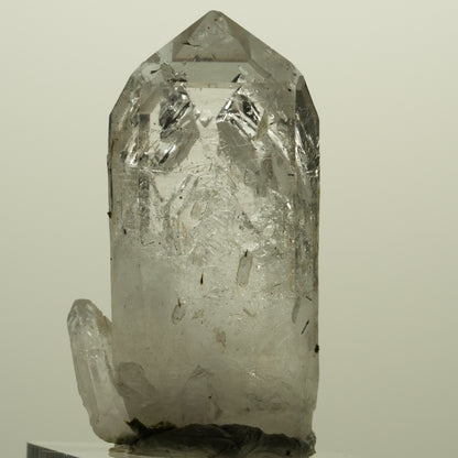 Skelett Phantom Rauchquarz mit Epidot, Hämatit, Prehnit Streep Mine, Namibia 43*25*14mm #15220