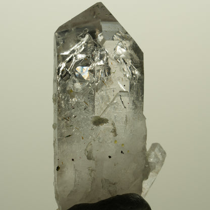 Skelett Phantom Rauchquarz mit Epidot, Hämatit, Prehnit Streep Mine, Namibia 43*25*14mm #15220