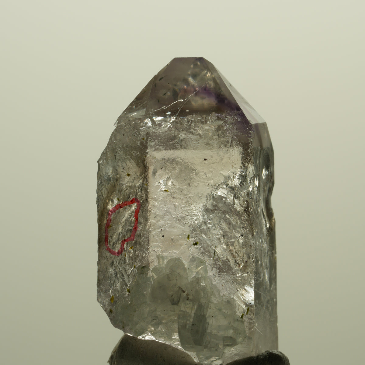 Enhydro Skelett Phantom Amethyst, Epidot, Prehnit, 1x Blase Streep Mine Namibia 36*22*23mm #15221