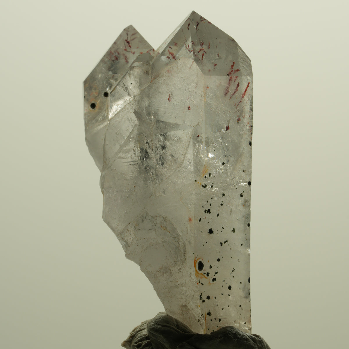 Harlekin Lemurian Skelett Phantom Rauchquarz Streep Mine, Namibia 45*22*16mm #15222