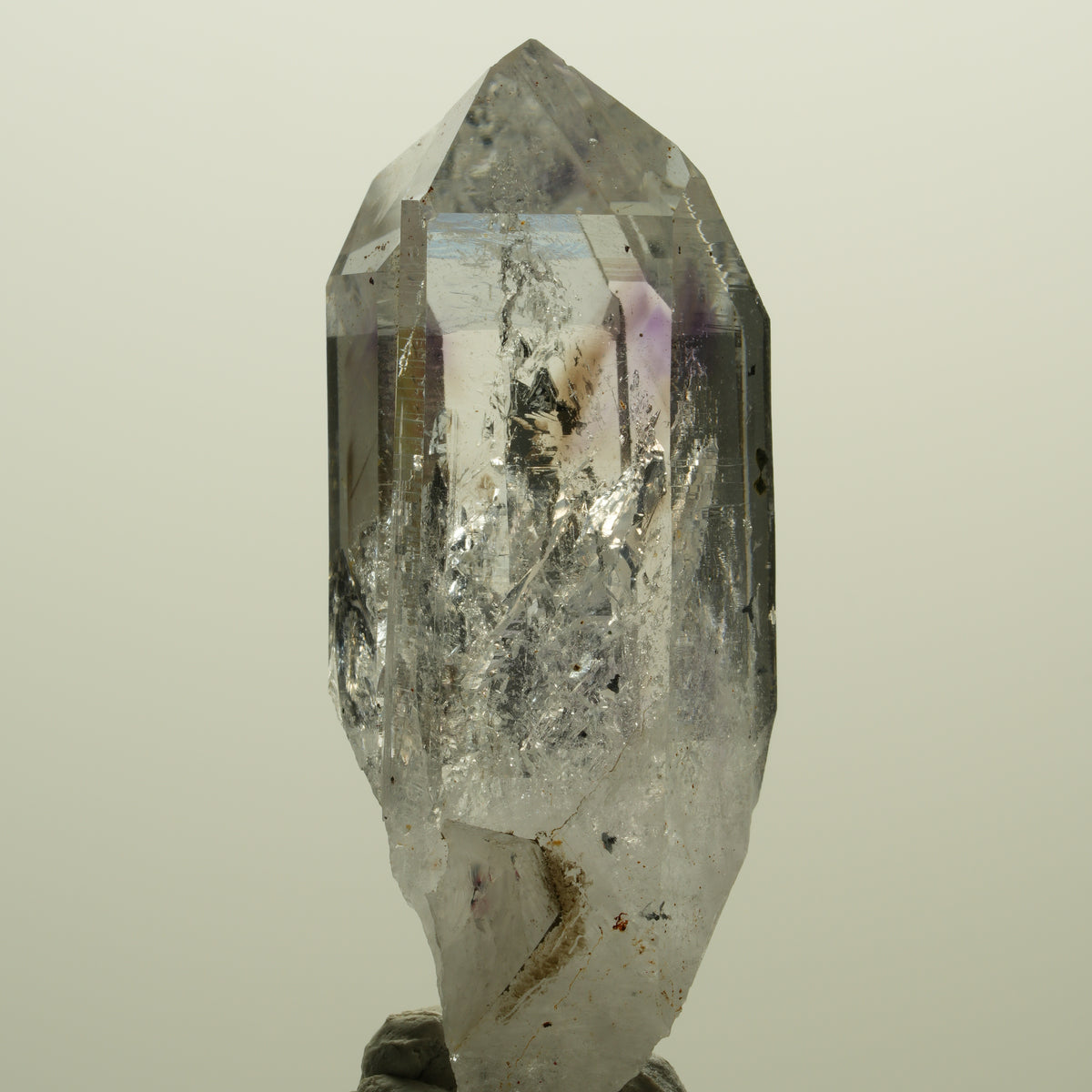 Harlekin Lemurian Phantom Amethyst mit Epidot Streep Mine, Namibia 49*18*17mm #15224