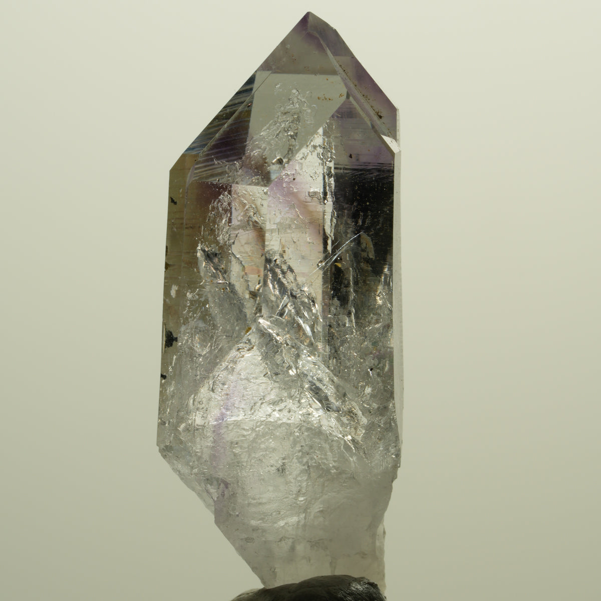 Harlekin Lemurian Phantom Amethyst mit Epidot Streep Mine, Namibia 49*18*17mm #15224