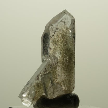 Harlekin Lemurian Phantom Amethyst mit Prehnit Streep Mine, Namibia 40*23*16mm #15225