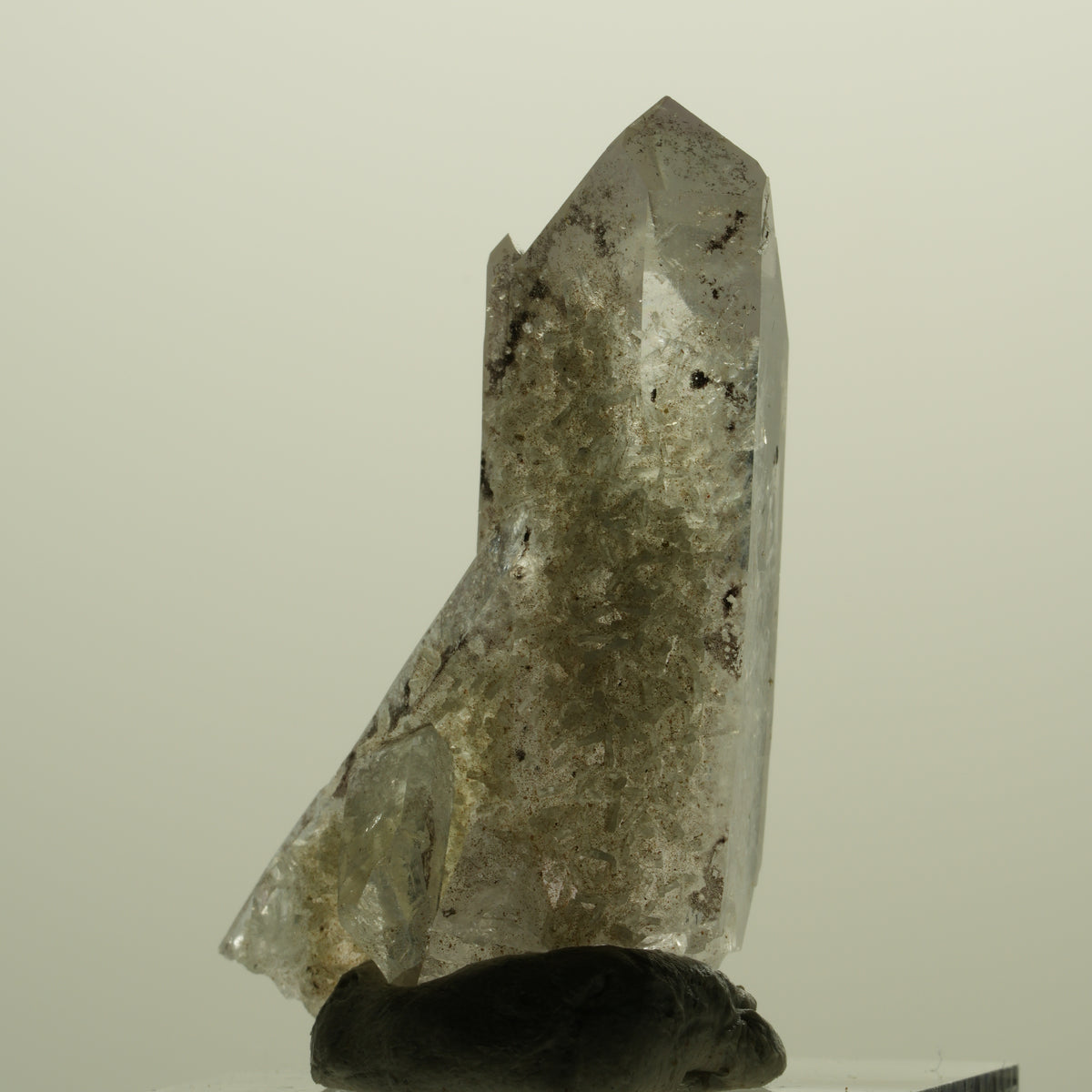 Harlekin Lemurian Phantom Amethyst mit Prehnit Streep Mine, Namibia 40*23*16mm #15225