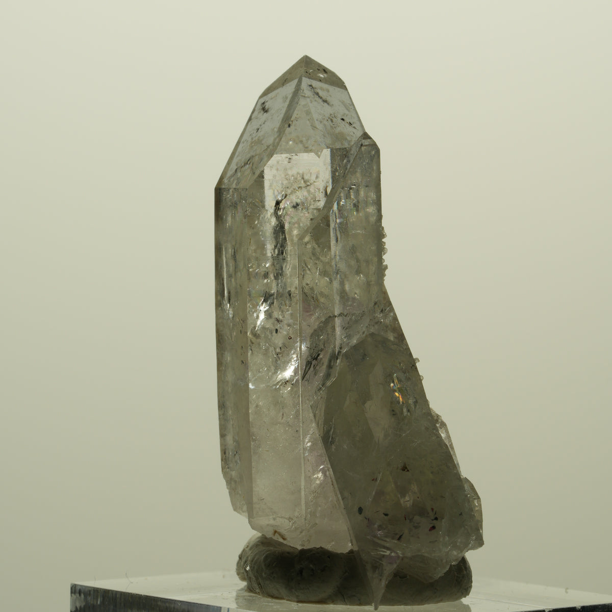 Harlekin Lemurian Phantom Amethyst mit Prehnit Streep Mine, Namibia 40*23*16mm #15225