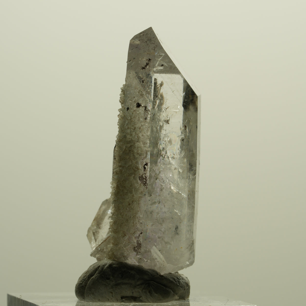Harlekin Lemurian Phantom Amethyst mit Prehnit Streep Mine, Namibia 40*23*16mm #15225