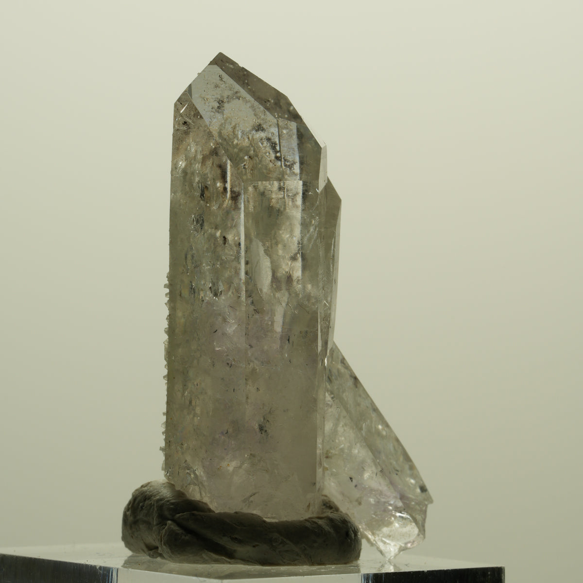 Harlekin Lemurian Phantom Amethyst mit Prehnit Streep Mine, Namibia 40*23*16mm #15225