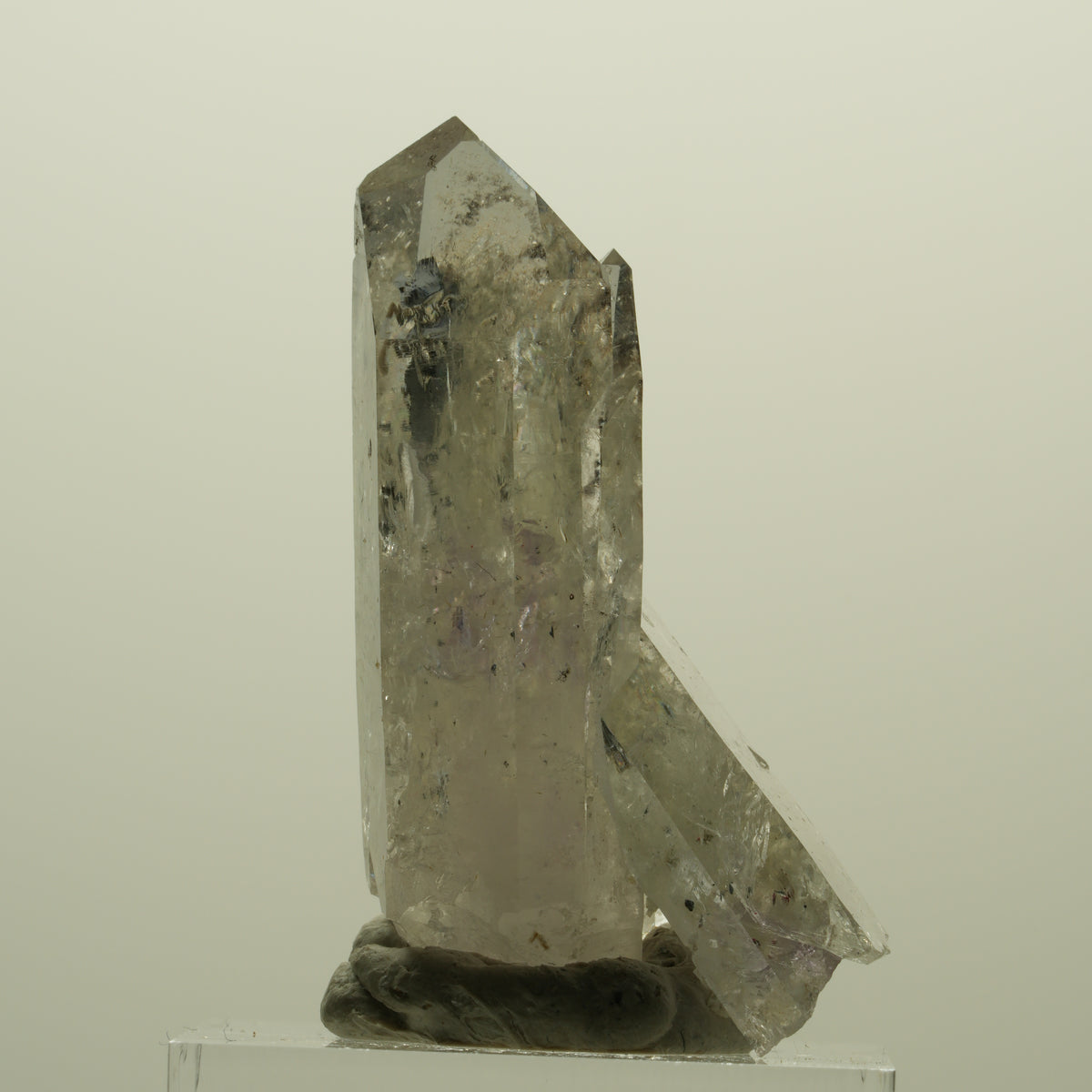 Harlekin Lemurian Phantom Amethyst mit Prehnit Streep Mine, Namibia 40*23*16mm #15225