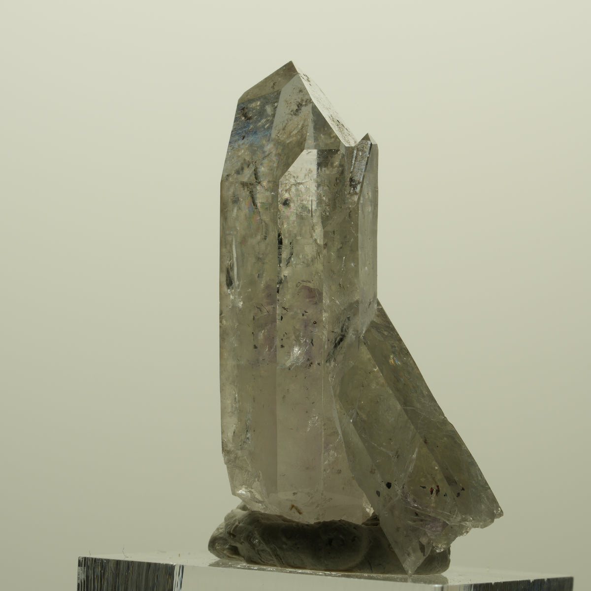 Harlekin Lemurian Phantom Amethyst mit Prehnit Streep Mine, Namibia 40*23*16mm #15225