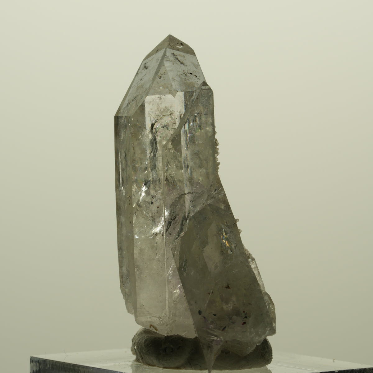 Harlekin Lemurian Phantom Amethyst mit Prehnit Streep Mine, Namibia 40*23*16mm #15225