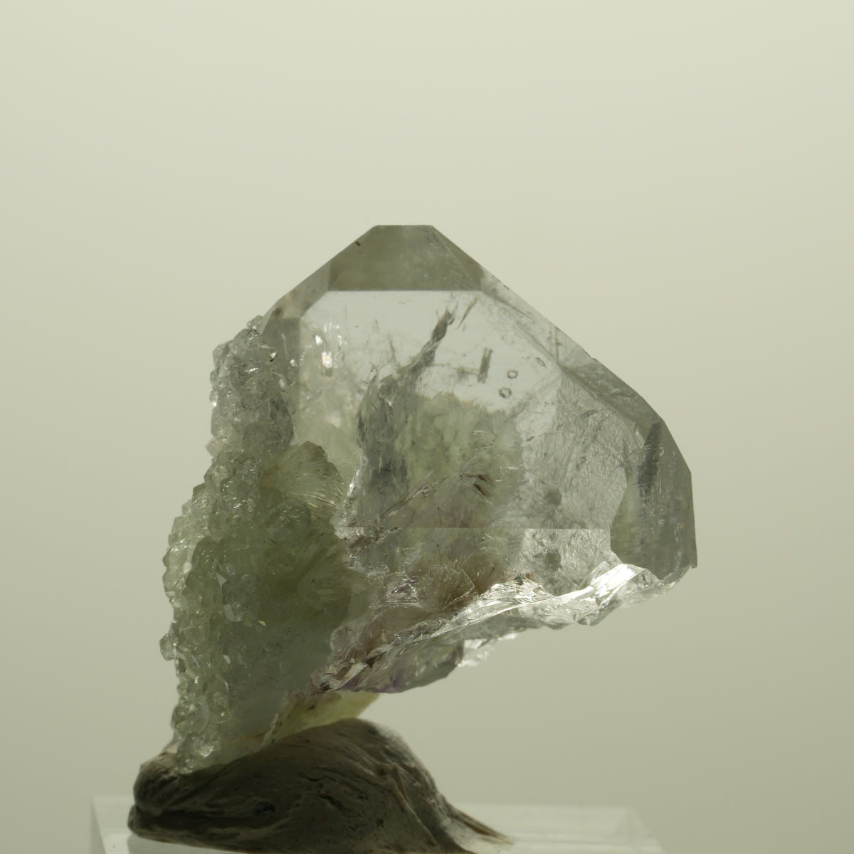 Lemurian Skelett Phantom Amethyst mit Analcim, Prehnit Streep Mine, Namibia 34*26*21mm #15229