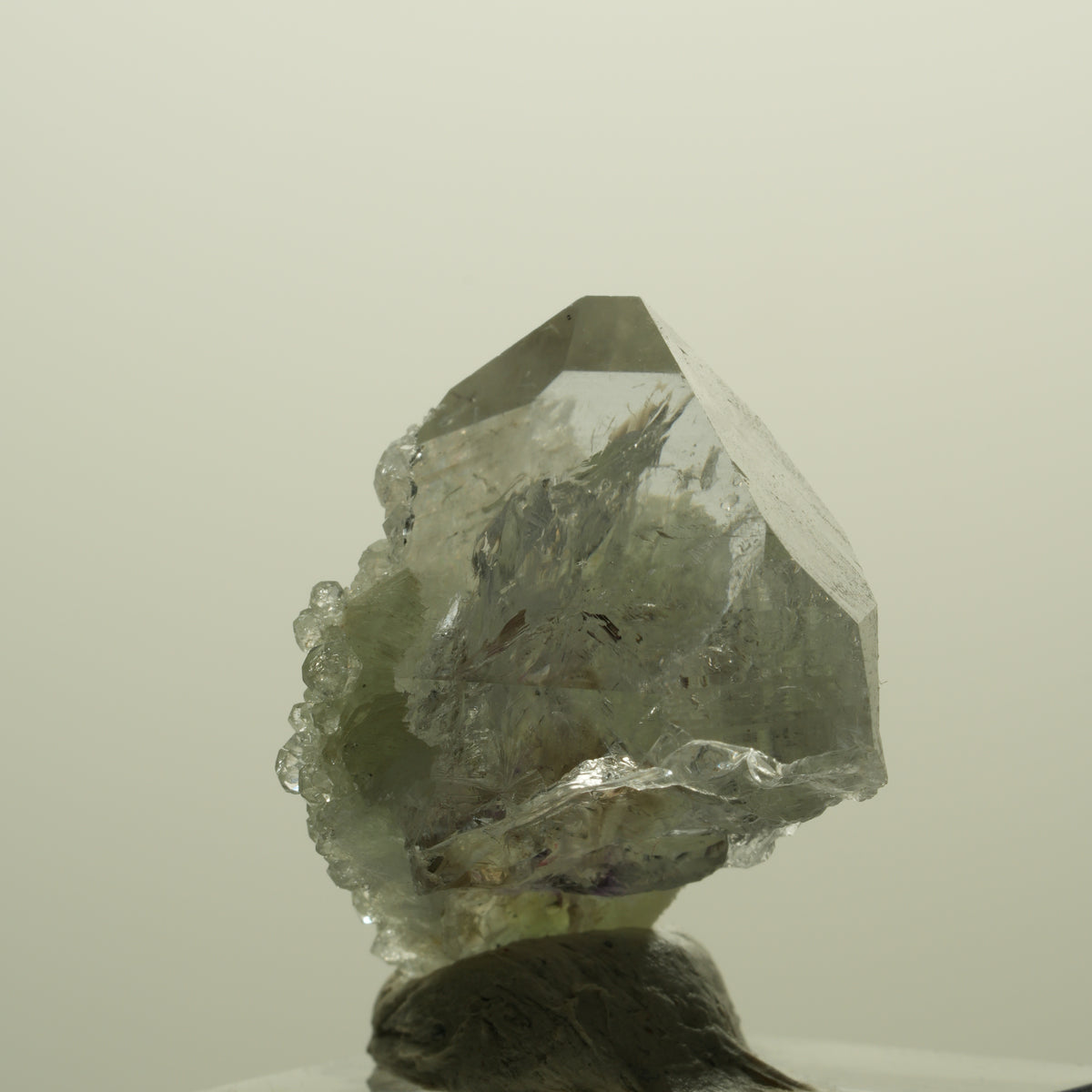 Lemurian Skelett Phantom Amethyst mit Analcim, Prehnit Streep Mine, Namibia 34*26*21mm #15229