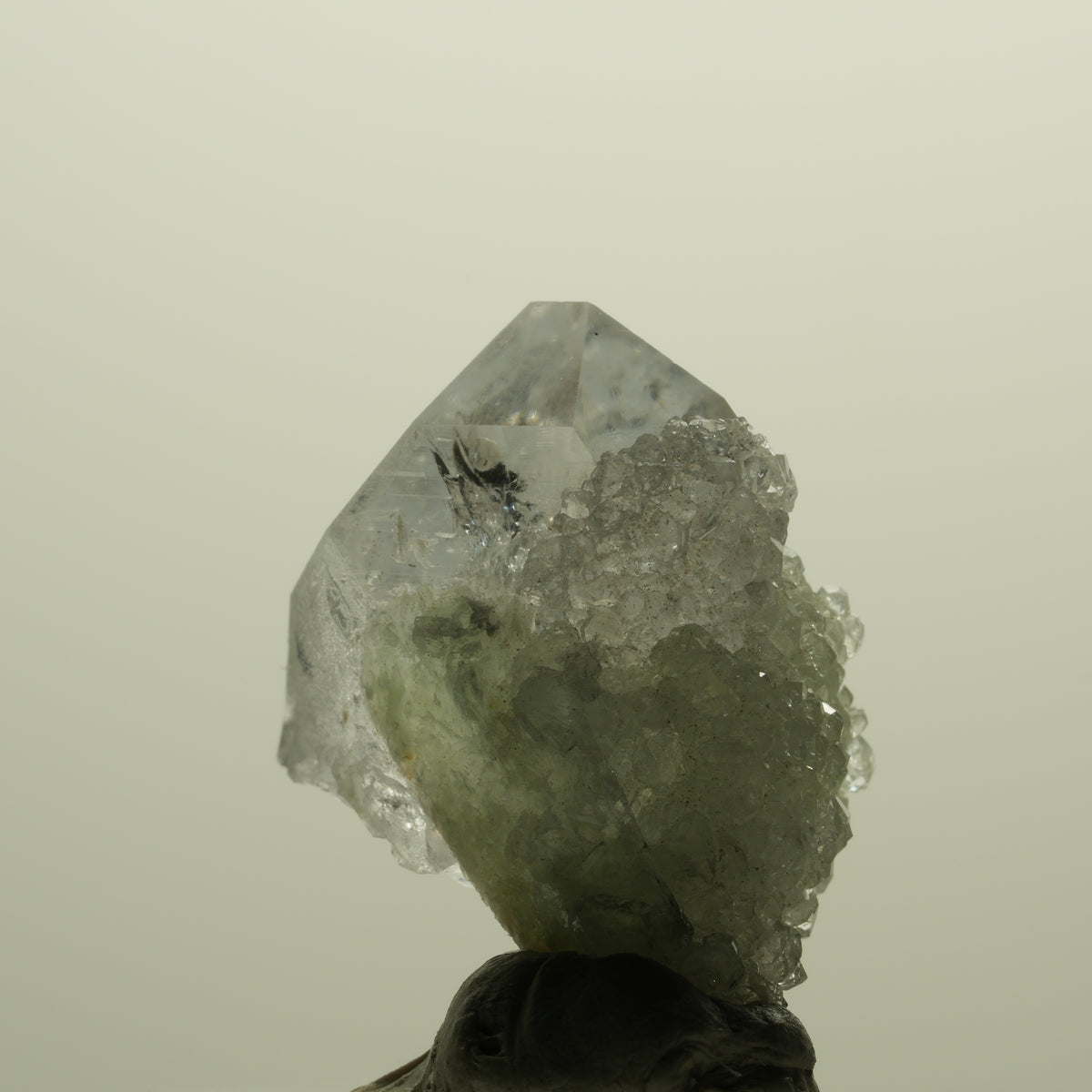 Lemurian Skelett Phantom Amethyst mit Analcim, Prehnit Streep Mine, Namibia 34*26*21mm #15229