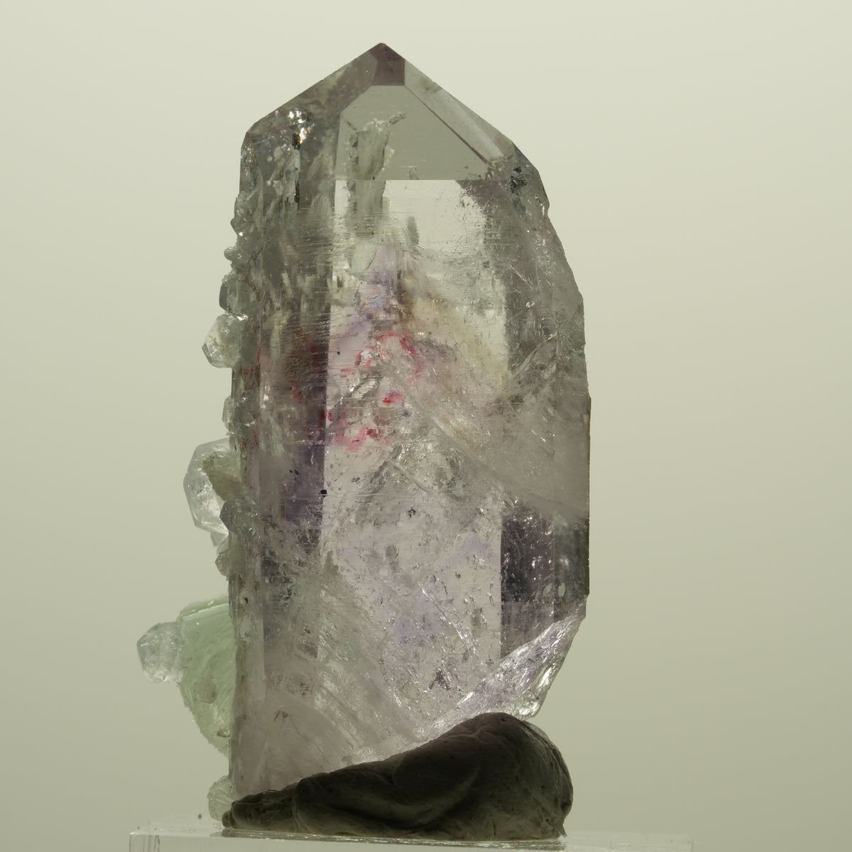Enhydro Lemurian Phantom Amethyst, Analcim Prehnit 1x Blase Streep Mine Namibia 44*25*13mm #15232