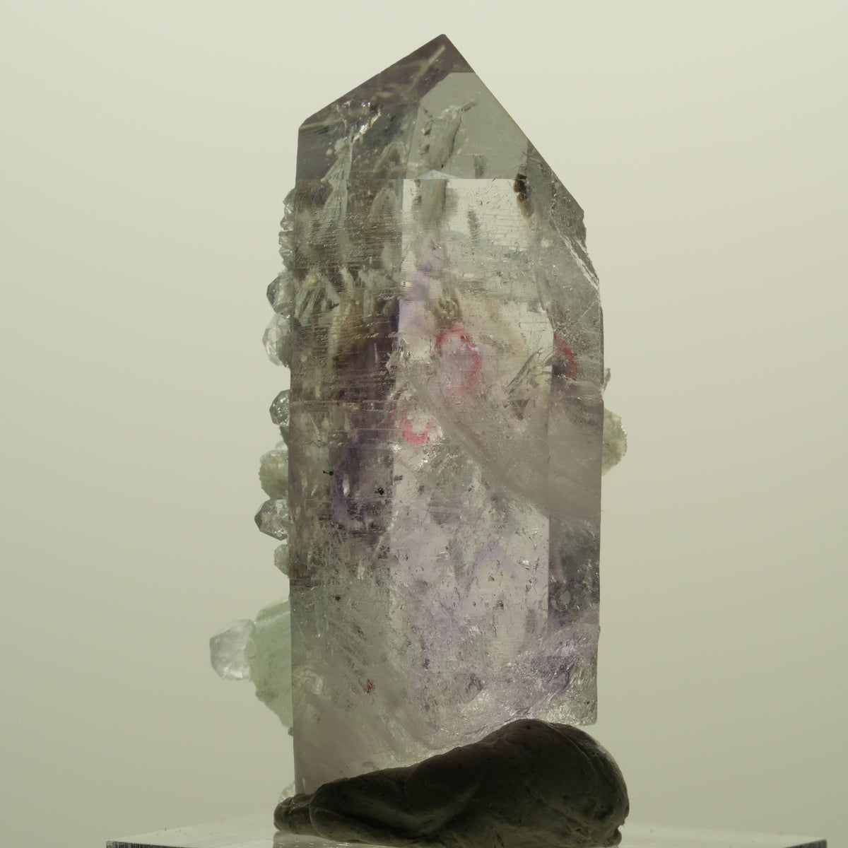 Enhydro Lemurian Phantom Amethyst, Analcim Prehnit 1x Blase Streep Mine Namibia 44*25*13mm #15232