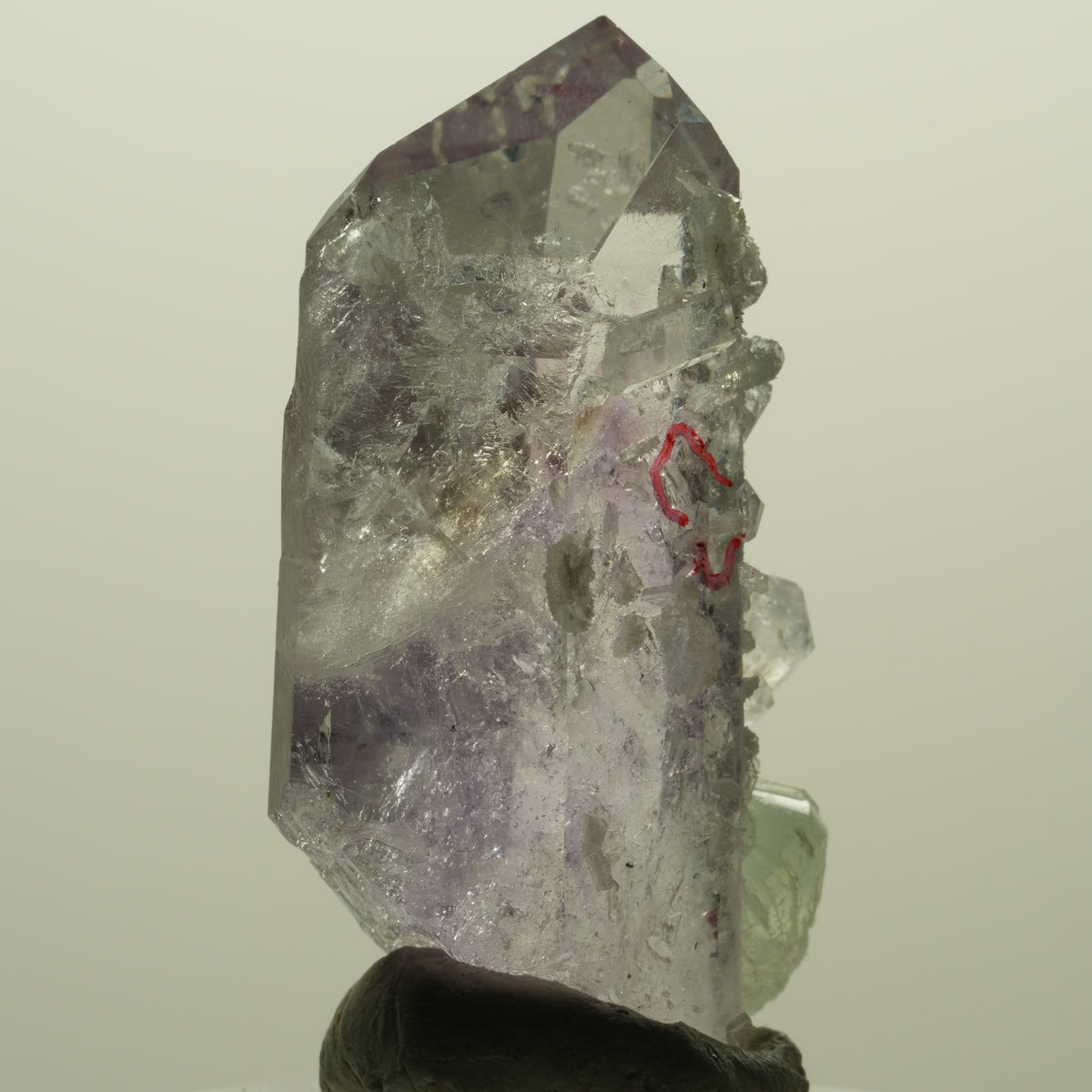 Enhydro Lemurian Phantom Amethyst, Analcim Prehnit 1x Blase Streep Mine Namibia 44*25*13mm #15232