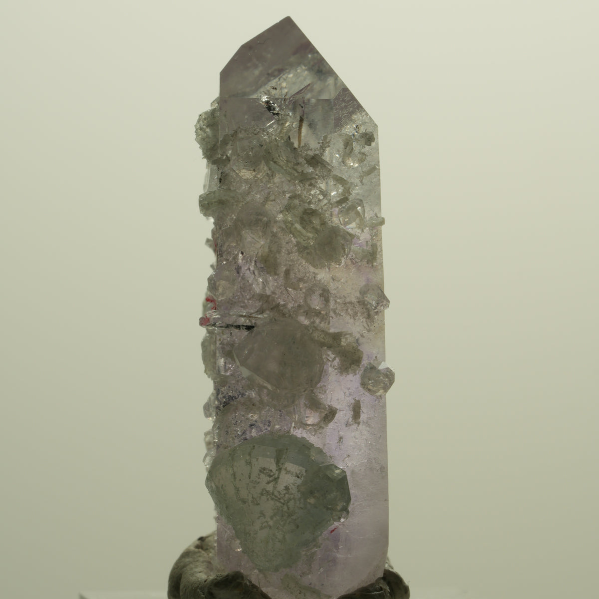 Enhydro Lemurian Phantom Amethyst, Analcim Prehnit 1x Blase Streep Mine Namibia 44*25*13mm #15232