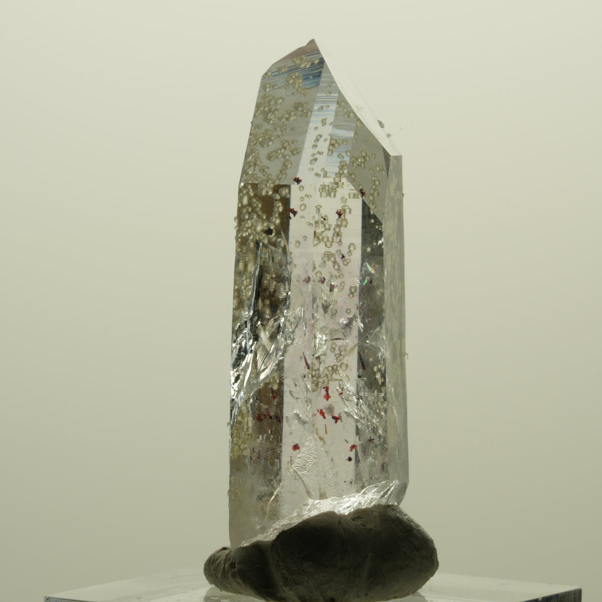 Harlekin Skelett Phantom Amethyst mit Analcim Streep Mine, Namibia 41*15*13mm #15235